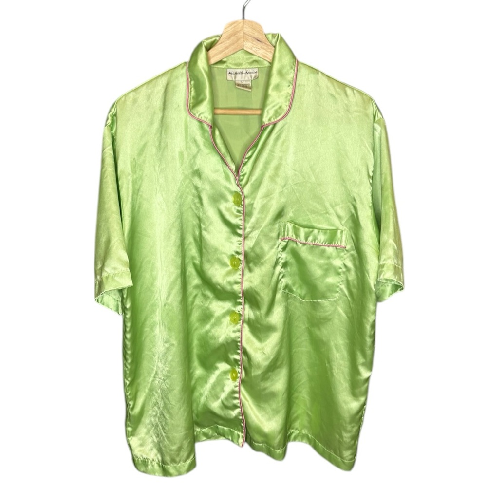 Green and Pink Short Sleeve Night Shirt Size Large